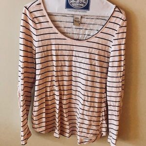 American Rag stripe top with accent sleeves